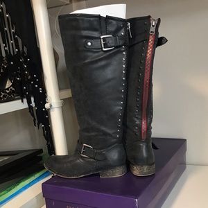 Steven Madden charcoal / black fall /winter boots
